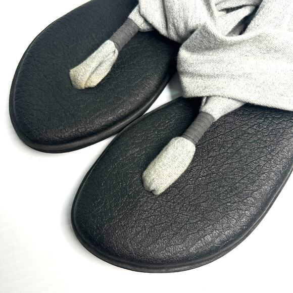 Sanuk Thong Sandals Gray Yoga Sling Slingback Size 9 - Picture 3 of 5